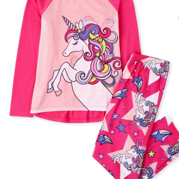 NWT 10 12 14 unicorn rainbow pajamas childrens place birthday easter christmas - Picture 1 of 6